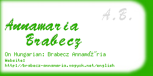 annamaria brabecz business card